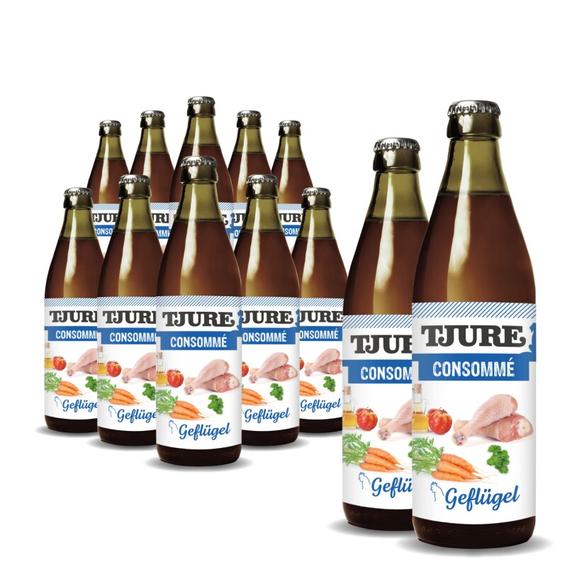 Tjure - Consommé Geflügel - 10+2 | Energie für Katze und Hund | wie von Oma |