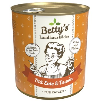 Betty’s Landhausküche mit Ente & Taurin 6 x 800g für Katze