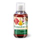 Flasche mit Mariendistelöl für Hunde, die Omega-6 und 9, Vitamin E und Vorteile für Leber, Gallenblase und Fellerneuerung hervorhebt.