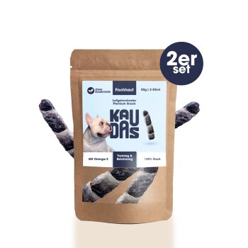 KAUDAS Fischhaut Fit-Knusper Riegel 2x50 g