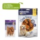 Hundeleckerli-Verpackung mit dem Branding "Premiere I love my dog", mit einem Bild eines Golden Retrievers und dem Text "Neues DESIGN, gleiche QUALITÄT."
