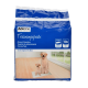 Paquet de coussinets d'entraînement AniOne pour chiens, avec un design bleu et des images d'un chiot et d'un chien adulte sur un coussinet, comprenant 10 coussinets, chacun mesurant 60x60 cm.