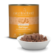 Orangene Dose 'catz finefood' Classic Adult Geflügel (Geflügel mit Preiselbeeren & Kokos) mit einer weißen Schüssel Nassfutter.
