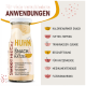 Flasche SmoothieCat Hähnchensnack für Katzen mit Anwendungstipps auf Deutsch, einschließlich kalorienarmer Snack und Medikamentenhilfe.