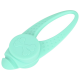 Distributeur de friandises pour animaux en silicone vert menthe en forme d'os, présentant une prise texturée et une ouverture arrondie pour les friandises.