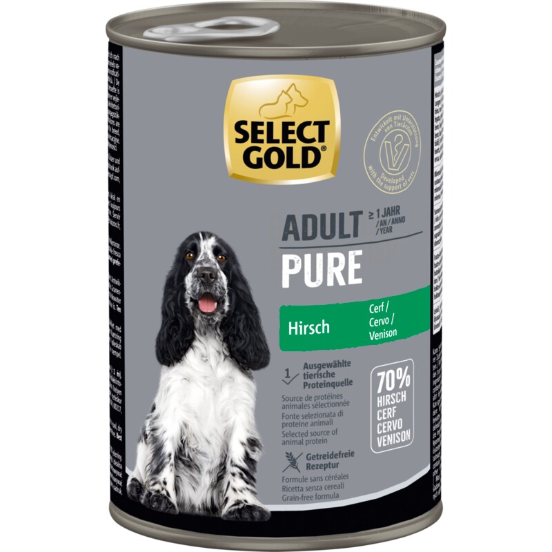 SELECT GOLD Pure Adult Hert 6x400 g