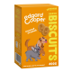 Emballage des biscuits Edgard Cooper Bravo présentant un chien joueur et un chat, avec le texte "Crunch Crunch" et "400G" affiché en évidence.