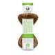 Brown bone-shaped dog chew toy with a green and white "Stay Playful" label highlighting its bacon flavor and the Benebone Promise.
