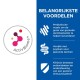 ActivBiome+ logo dat prebiotische vezels, psyllium voor de darmgezondheid en antioxidanten voor immuunondersteuning benadrukt.