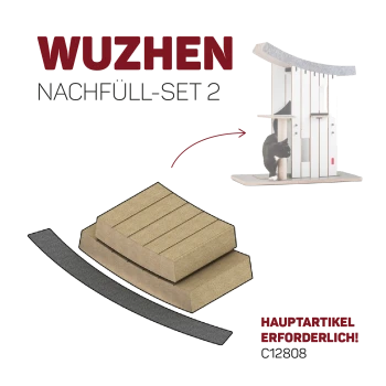 WUZHEN Nachfüll-Set 2 für Katzenmöbel, mit zwei Ersatzpolstern und einem gebogenen Kratzer, mit dem Text "HAUPTARTIKEL ERFORDERLICH!"