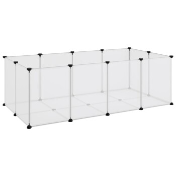 Kleintierkäfig PP Stahl Freigehege Transparent/Schwarz