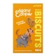 Emballage des biscuits Edgard Cooper Bravo présentant un chien joueur et un chat, avec le texte "Crouch Crouch" et "400G" sur un fond orange.