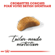 Croquettes conçues pour votre British Shorthair, présentant une forme de croquette et le texte "nutrition sur mesure."