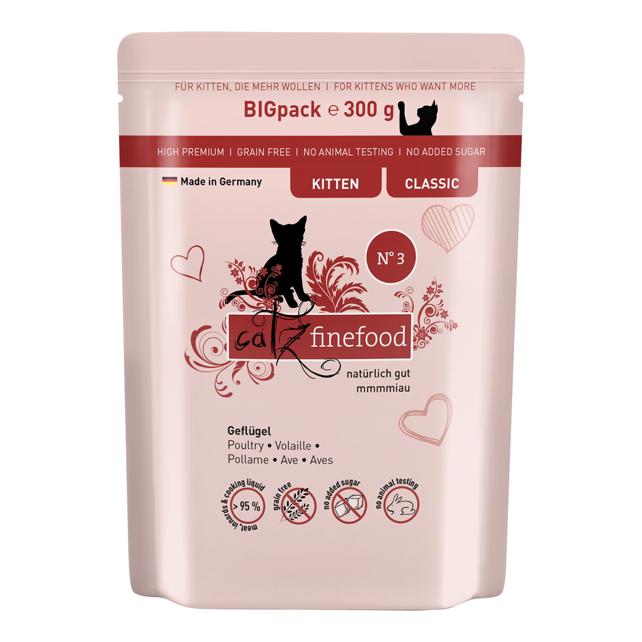 Catz finefood Nassfutter Katze Classic Kitten No. 3 Geflügel 6x300 g