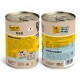 Zwei Dosen "Dogs Tiger" Hundefutter: links steht "SOOOO LECKER!" ohne versteckte Zutaten; rechts steht "100% PUR 100% FUTTER" mit Nährwertangaben.