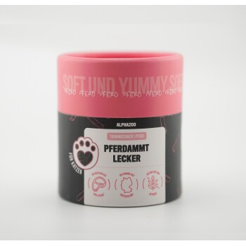 ALPHAZOO Pferdammt Lecker 65g I Leckerli für Katzen