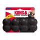 KONG Goodie Ribbon schwarzes Gummihundespielzeug auf Verpackung mit Aufschriften 'KONG', 'Goodie Ribbon', 'Toughest Natural Rubber'