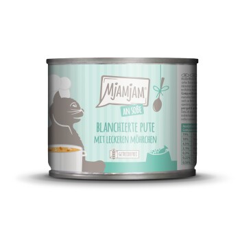 nourriture humide pour chat adulte, blanchie en sauce 6x185 g Dinde et carotte
