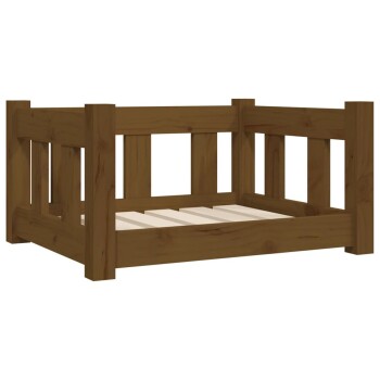 Hundebett Massivholz Kiefer braun/ beige 45,5 cm, 28 cm, 55,5 cm