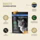 Peticare Pre/Pro-Biotika Ergänzung für Katzen, mit einem Katzenbild, das natürliche Zutaten hervorhebt, einfach zu öffnen ist und die Immununterstützung fördert.