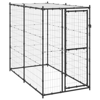 Outdoor-Hundezwinger Stahl mit Dach