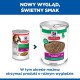 Puszki mokrej karmy Hill's dla szczeniąt, stare i nowe opakowanie, widoczne „PUPPY <1” i „z wołowiną”; u góry nagłówek po polsku.