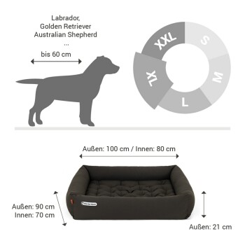 Ein plüschiges, dunkelbraunes Haustierbett mit einem gepolsterten Design, das dicke Polsterung für Komfort bietet, auf einem weißen Hintergrund präsentiert.