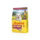 Josera Junior Mini Ente & Lachs Hundefutterbeutel mit weißem Welpen und Text „Deutsche Qualität“, „Wachstum“ und „71 % Gesamtprotein“.