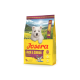 Josera Junior Mini Ente & Lachs Hundefutterbeutel mit weißem Welpen und Text „Deutsche Qualität“, „Wachstum“ und „71 % Gesamtprotein“.
