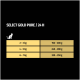 Fütterungsanleitung für Select Gold Pure Katzenfutter, die Gewichtsspannen (2-3 kg, 4-5 kg, 6-7 kg) und entsprechende Tagesmengen (150-350 g) zeigt.