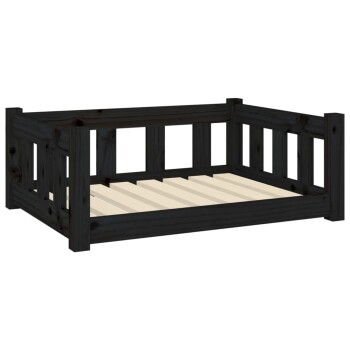 Hundebett Massivholz Kiefer schwarz/ braun 55,5 cm, 28 cm, 75,5 cm