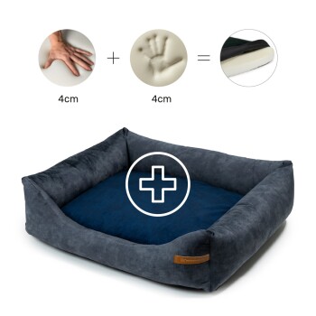 Otto Orthopädisches Hundebett Graphit S-XL dunkelblau L