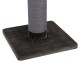 Nahaufnahme eines Katzenkratzbaums mit einer strukturierten grauen Seil-Säule und einer weichen schwarzen Basis, ideal zum Kratzen und Klettern für Haustiere.