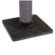 Nahaufnahme eines Katzenkratzbaums mit einer strukturierten grauen Seil-Säule und einer weichen schwarzen Basis, ideal zum Kratzen und Klettern für Haustiere.