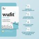 Verpackung für "wufit für Katzen" von Dr. SAM, mit Vorteilen wie Verdauungsunterstützung und natürlichen Zutaten, mit einer verspielten Katzenillustration.