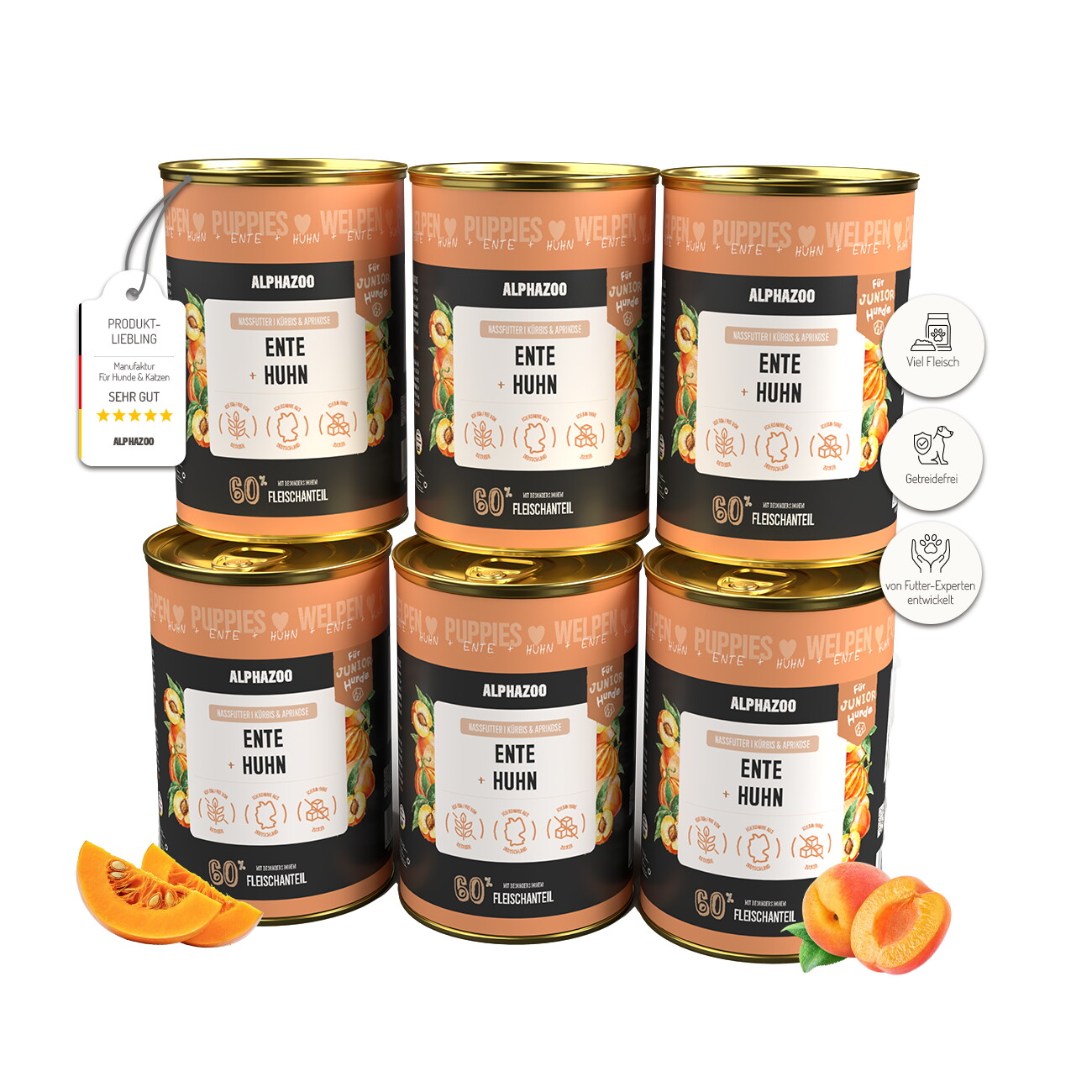 ALPHAZOO wet food duck + chicken for dogs