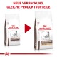 Zwei Beutel Royal Canin Gastrointestinal High Fibre Hundefutter mit neuer Verpackung, die 'NEUE VERPACKUNG, GLEICHE PRODUKTVORTEILE' liest.