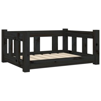 Hundebett Massivholz Kiefer schwarz/ braun 50,5 cm, 28 cm, 65,5 cm