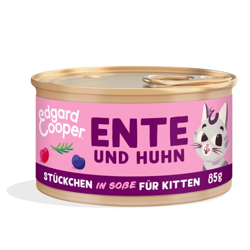 Edgard & Cooper Edgard & Cooper natvoer kat kitten brokjes in saus Eend en kip 72x85 g