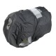 Black pet diaper with elastic edges, designed for dogs, featuring a hole for the tail and a soft inner lining.