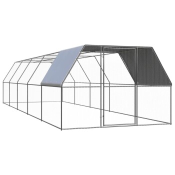 Hühnerkäfig mit Teilüberdachung 3 m, 10 m, 2 m