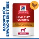 Hill's Science Plan Healthy Cuisine Hundefutterbeutel, der "Eintopf mit Huhn & zusätzlichen Gemüse" zeigt, geeignet für erwachsene Hunde im Alter von 1-6 Jahren.