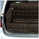 Brauner gepolsterter Autositzbezug für Haustiere mit gestepptem Design, passend im Rücksitz eines Fahrzeugs, beschriftet mit "Doctor Bark."