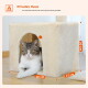 Katzenbaum mit zwei Formen, der eine gemütliche obere Plattform, ein hängendes Spielzeug und eine weiche Hängematte bietet. Abmessungen: 64 cm, 72 cm, 79 cm, 44 cm, 27 cm.