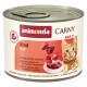 Dose Animonda CARNY Katzenfutter, Rind, Adult 1+, Bild einer orangegetigerten Katze und Text '100% frische Zutaten'