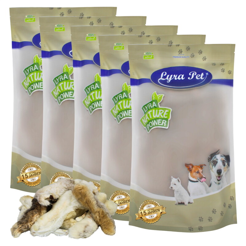 Lyra Pet Kaninchenpfoten mit Fell 5 kg