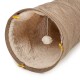Katzentunnel XXL mit Kuschelfell beige