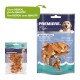 Two pet food packages: left "Premiere. Snack It" with chicken, right "Premiere. Fish" with chicken and fish.