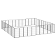 Schwarzes Metall-Haustierspielgehege in rechteckiger Form, mit vertikalen Stangen und einem sicheren Design zur Haustierhaltung.