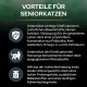 Vorteile für Senior-Katzen: Unterstützt Vitalfunktionen, gesunde Harnwege und ideales Körpergewicht mit speziellen Inhaltsstoffen.